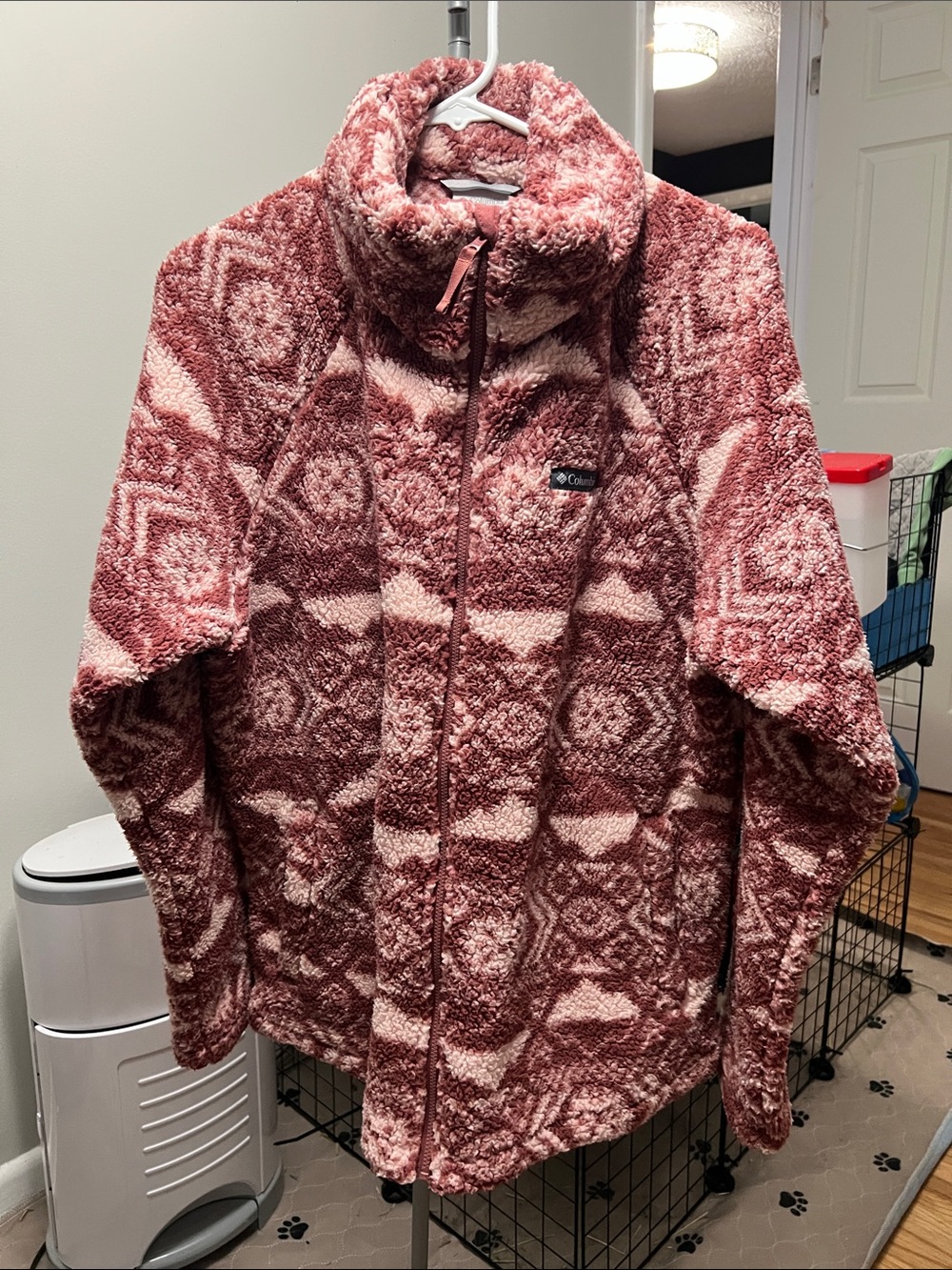 Columbia Women’s Fleece Jacket - Dusty Rose & Light Pink Pattern
